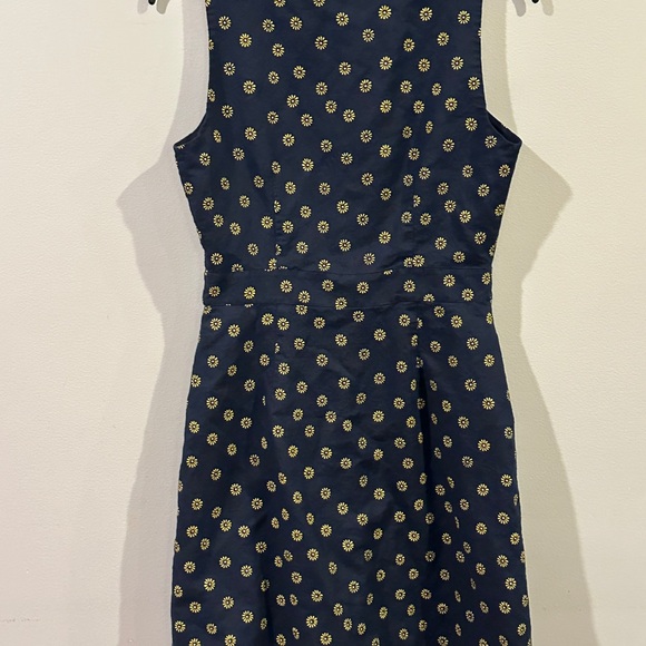 J.Crew Navy Linen Blend Daisy Print Button Front Dress Size 4 - Picture 5 of 6